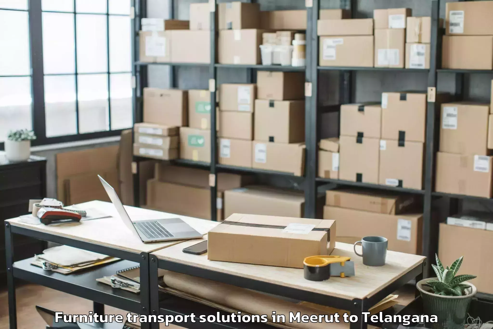 Affordable Meerut to Mancherial Furniture Transport Solutions